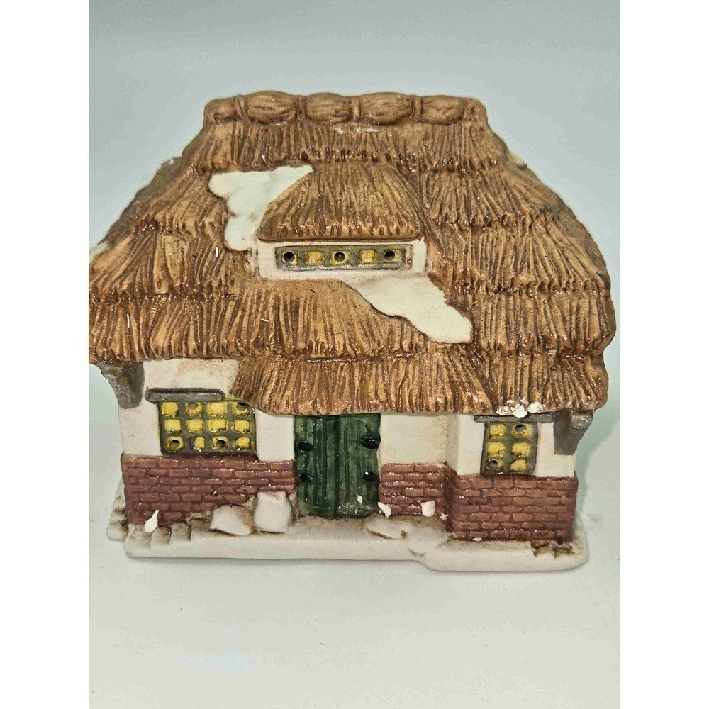National Rennoc 1992 Thatched Snow-Covered Cottage Village House